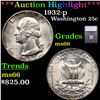 Image 1 : ***Auction Highlight*** 1932-p Washington Quarter 25c Graded ms66 BY SEGS (fc)