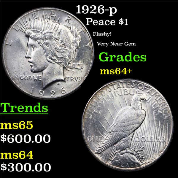 1926-p Peace Dollar $1 Grades Choice+ Unc