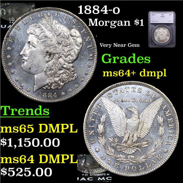 1884-o Morgan Dollar $1 Graded ms64+ dmpl By SEGS