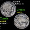 Image 1 : 1938-d Buffalo Nickel 5c Grades Choice Unc