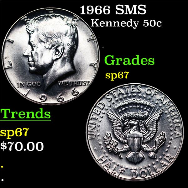 1966 SMS Kennedy Half Dollar 50c Grades sp67