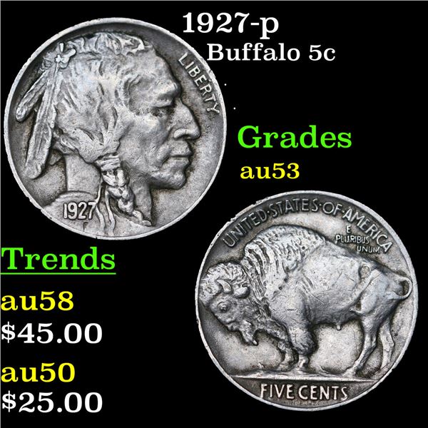 1938-d Buffalo Nickel 5c Grades Select AU