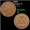 Image 1 : 1865 Indian Cent 1c Grades g+