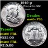 Image 1 : 1949-p Franklin Half Dollar 50c Grades GEM+ FBL