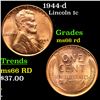 Image 1 : 1944-d Lincoln Cent 1c Grades GEM+ Unc RD