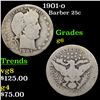 Image 1 : 1901-o Barber Quarter 25c Grades g+
