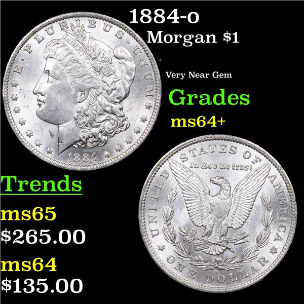 1884-o Morgan Dollar $1 Grades Choice+ Unc