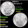 Image 1 : 1884-o Morgan Dollar $1 Grades Choice+ Unc
