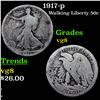 Image 1 : 1917-p Walking Liberty Half Dollar 50c Grades vg, very good