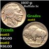 Image 1 : 1937-p Buffalo Nickel 5c Grades Select Unc