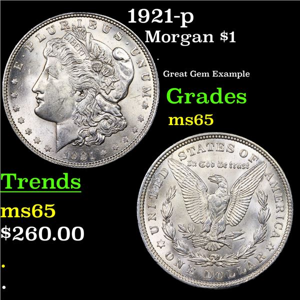 1921-p Morgan Dollar $1 Grades GEM Unc