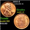 Image 1 : 1955-d Lincoln Cent 1c Grades GEM+ Unc RD