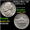 Image 1 : 1939-p Rev '38 Jefferson Nickel 5c Grades GEM 5fs