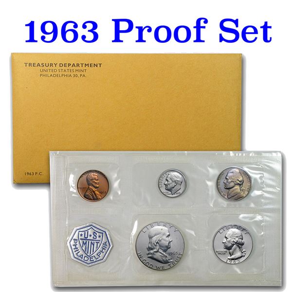 1963 Proof Set 6 Coins Inside!! In Original Government packaging