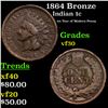 Image 1 : 1864 Bronze Indian Cent 1c Grades vf++