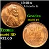 Image 1 : 1948-s Lincoln Cent 1c Grades GEM+ Unc RD