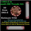 Image 1 : Shotgun Lincoln 1c roll, 1961-d 50 pcs Bank Wrapper.