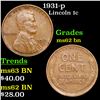 Image 1 : 1931-p Lincoln Cent 1c Grades Select Unc BN