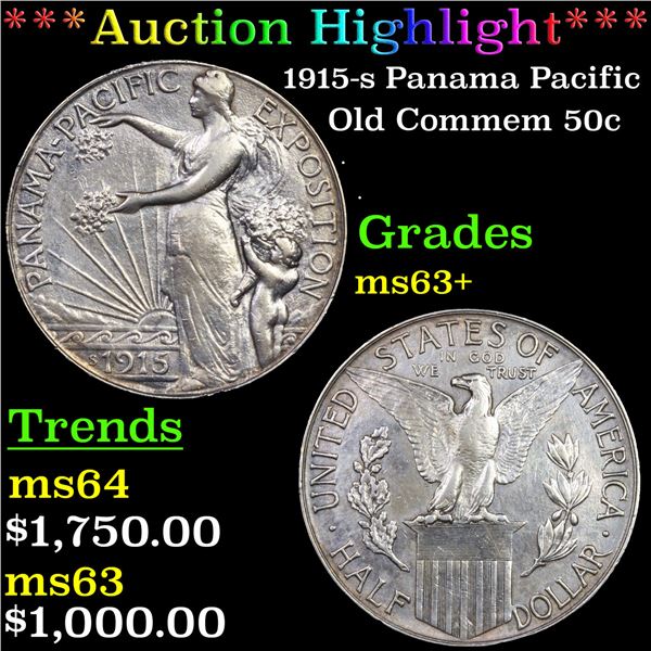 ***Auction Highlight*** 1915-s Panama Pacific Old Commem Half Dollar 50c Graded Select+ Unc BY USCG 