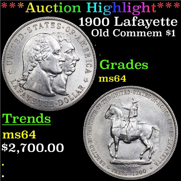***Auction Highlight*** 1900 Lafayette Lafayette Dollar $1 Graded Choice Unc BY USCG (fc)
