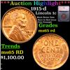 ***Auction Highlight*** 1915-d Lincoln Cent 1c Graded ms65 rd BY SEGS (fc)