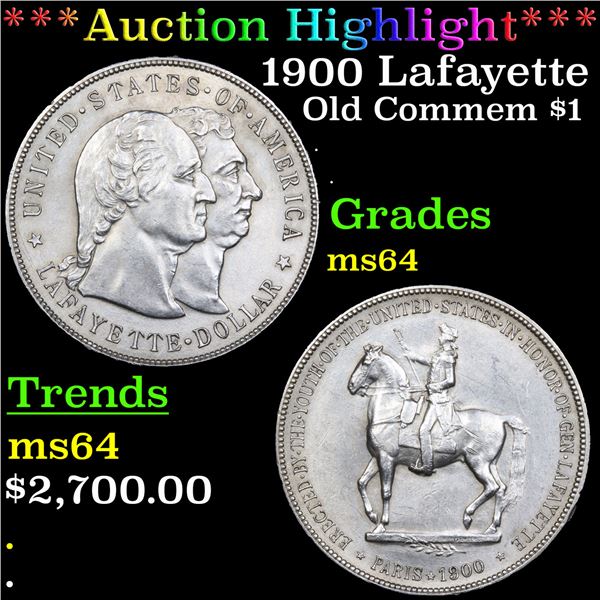 ***Auction Highlight*** 1900 Lafayette Lafayette Dollar $1 Graded Choice Unc BY USCG (fc)