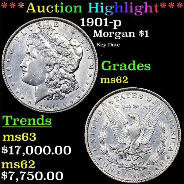 ***Auction Highlight*** 1901-p Morgan Dollar $1 Graded Select Unc BY USCG (fc)