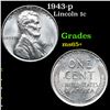 Image 1 : 1943-p Lincoln Cent 1c Grades GEM+ Unc