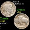 1931-s Buffalo Nickel 5c Grades vf++
