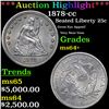 ***Auction Highlight*** 1878-cc Seated Liberty Quarter 25c Graded ms64+ BY SEGS (fc)