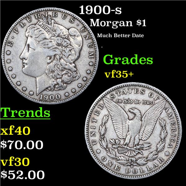 1900-s Morgan Dollar $1 Grades vf+++