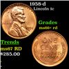 1958-d Lincoln Cent 1c Grades GEM++ RD