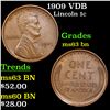 Image 1 : 1909 VDB Lincoln Cent 1c Grades Select Unc BN