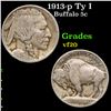 Image 1 : 1913-p Ty I Buffalo Nickel 5c Grades vf, very fine