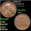 1922-d Lincoln Cent 1c Grades vf++