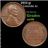 1911-p Lincoln Cent 1c Grades Choice AU/BU Slider