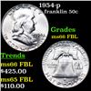 1954-p Franklin Half Dollar 50c Grades GEM+ FBL