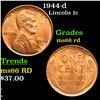 Image 1 : 1944-d Lincoln Cent 1c Grades GEM+ Unc RD
