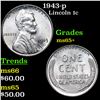 Image 1 : 1943-p Lincoln Cent 1c Grades GEM+ Unc