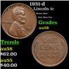 1931-d Lincoln Cent 1c Grades Choice AU/BU Slider