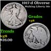 Image 1 : 1917-p Walking Liberty Half Dollar 50c Grades vg, very good