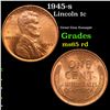 Image 1 : 1945-s Lincoln Cent 1c Grades GEM Unc RD