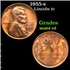 1955-s Lincoln Cent 1c Grades Choice Unc RD