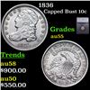 1836 Capped Bust Dime 10c Graded au55 BY SEGS