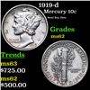 1919-d Mercury Dime 10c Grades Select Unc