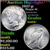 Image 1 : ***Auction Highlight*** 1927-p Peace Dollar $1 Graded Choice+ Unc BY USCG (fc)