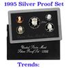Image 1 : 1995 United States Mint Silver Proof Set. 5 Coins Inside.