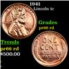 Image 1 : Proof 1941 Lincoln Cent 1c Grades Gem+ Proof Red