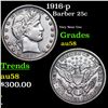 Image 1 : 1916-p Barber Quarter 25c Grades Choice AU/BU Slider