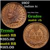 Image 1 : 1907 Indian Cent 1c Grades Choice+ Unc RB